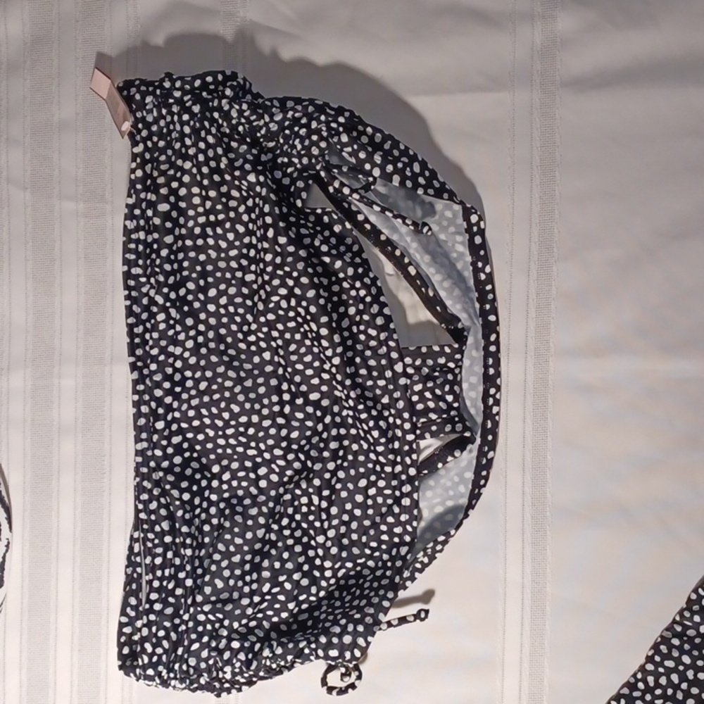 NWT 3Pc Victoria's Secret Black and White Polka Dot Bikini - Picture 3 of 4